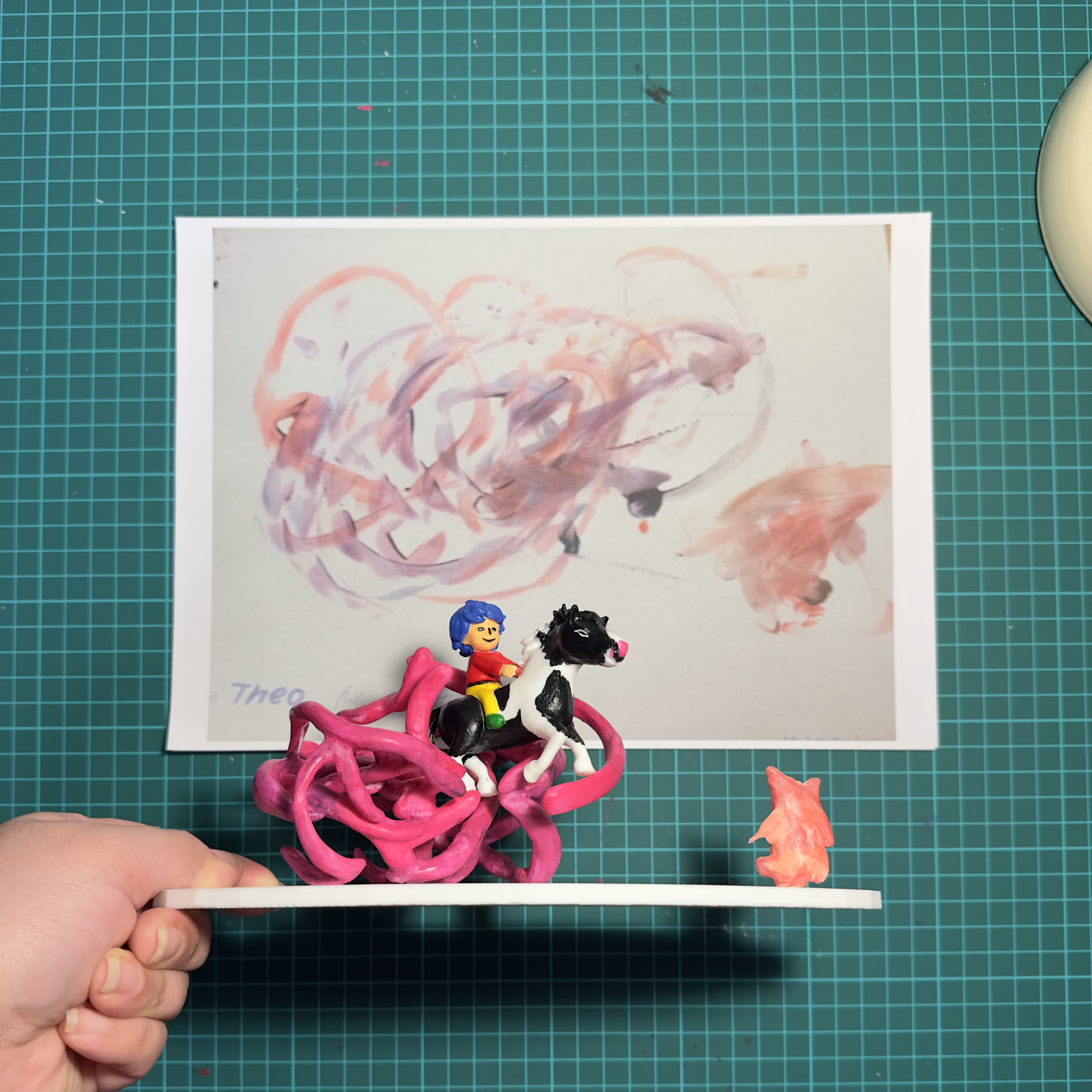 3D sculpture of child's drawing